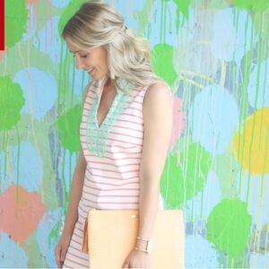 Sail to Sable Sz L Striped Classic Tunic Dress